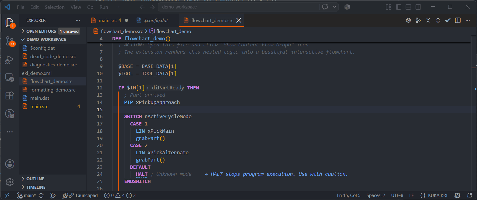 Cross-File Go-to-Definition (.src ↔ .dat)