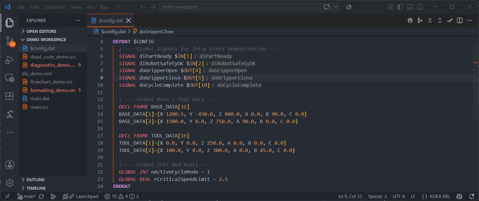 Sort Declarations Demo
